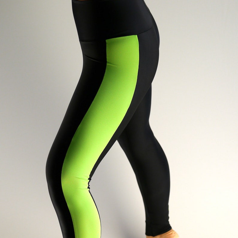 Leggings für Sport in schwarz-neongrün Bild 5