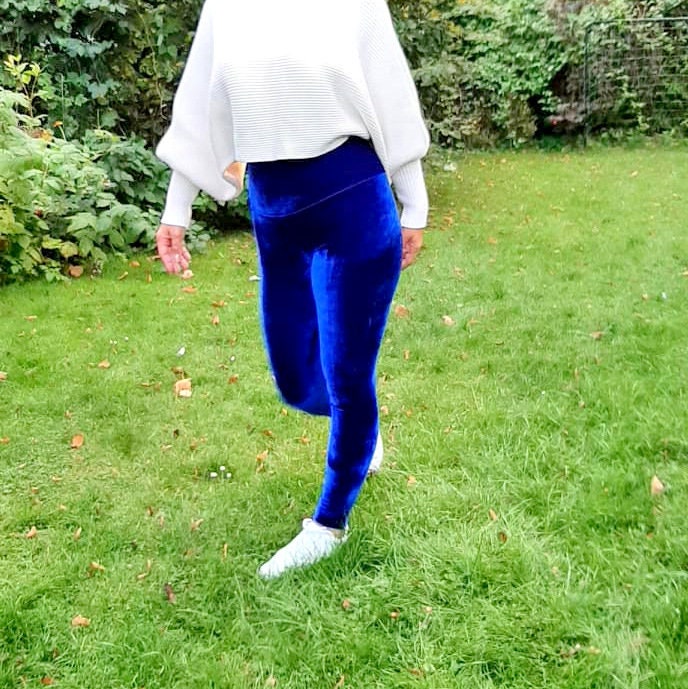 Blue velvet leggings outfit cheap