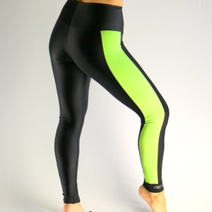 Leggings für Sport in schwarz-neongrün Bild 1