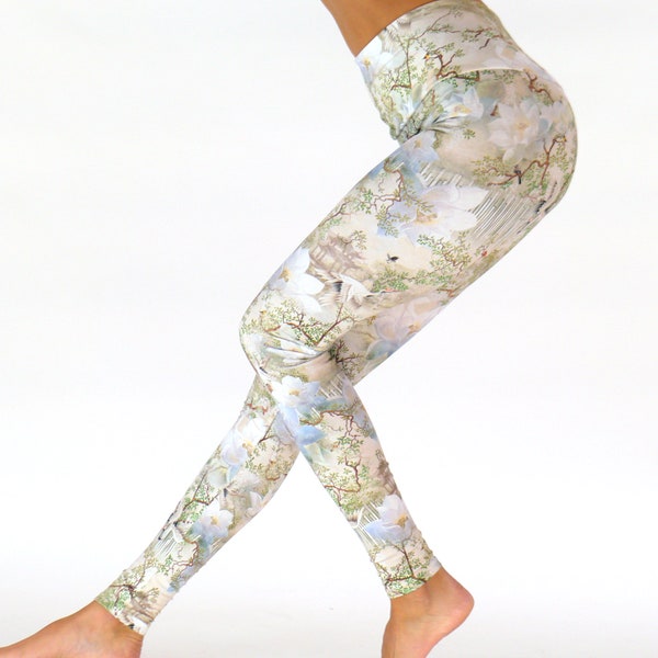 LEGGINGS en jersey de coton à motif floral / Leggings d’entraînement / Collants / Tenues Leggings