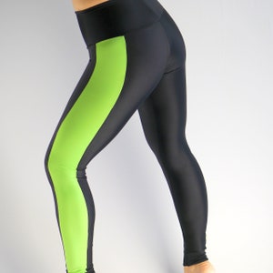 Leggings für Sport in schwarz-neongrün Bild 2