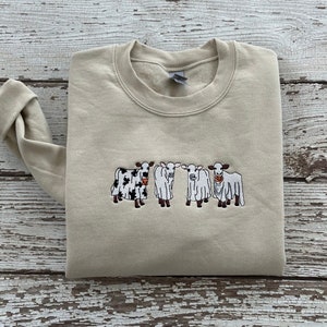 Halloween Sweatshirt Ghost Cows Sweatshirt Halloween Crewneck Ghost Shirt Cow Lovers Funny Fall Sweatshirt Farm LIfe