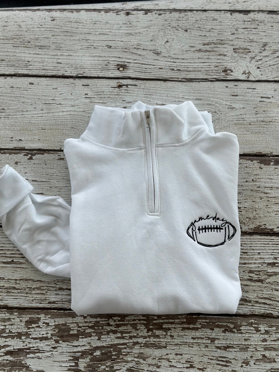 QOS Football Sweatshirt in White/Gold main image 1