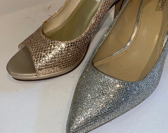 Michael kors silver glitter cheap pumps