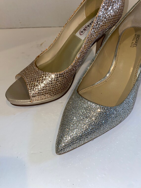 NEW Michael Kors Silver Heels 7 GORGEOUS Glimmering Silver - Etsy New  Zealand