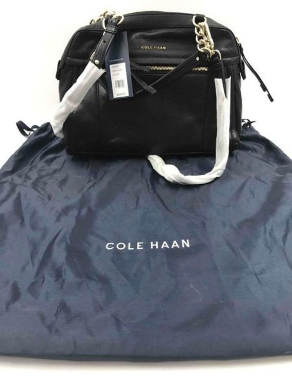 cole haan black leather purse
