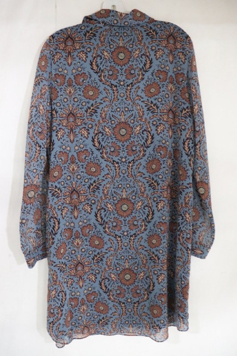Cabi Gray Blue Floral Print Sheer Dress Size Medium NEW Women/'s Boho Style Dress