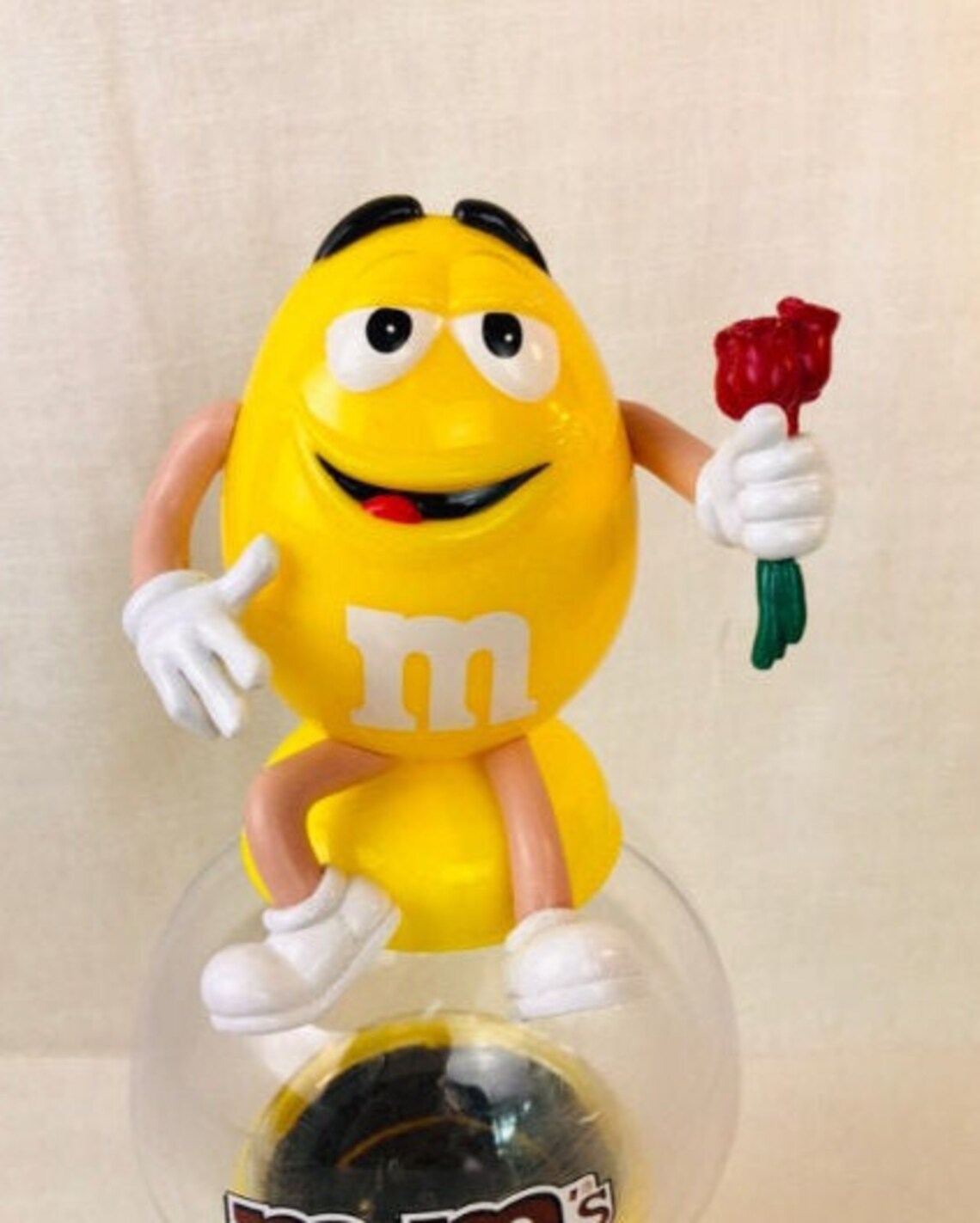M &amp; M Candy Dispenser Yellow Candy With a Red Rose Money | Etsy