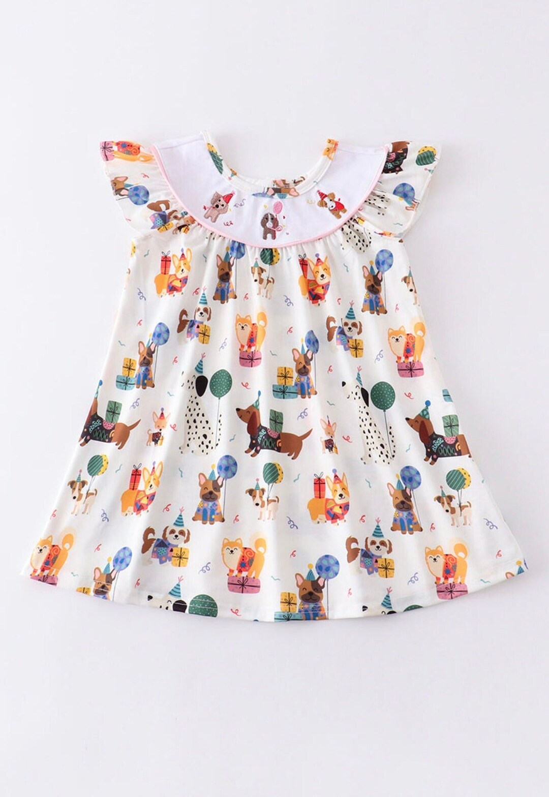 Girl's Party Dog Birthday Dress, All Season Birthday Dress, Short