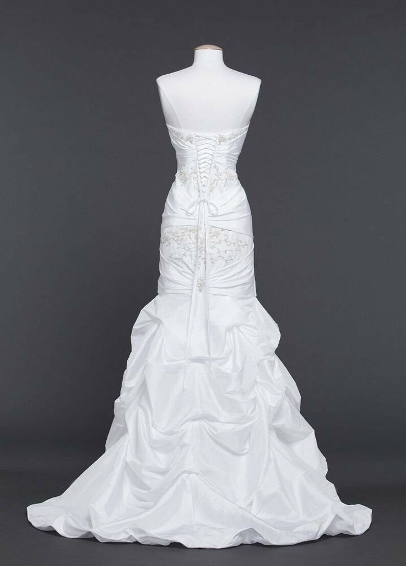 White Wedding Gown NEW Sz 2 White Beaded Bodice Drop Waist Etsy