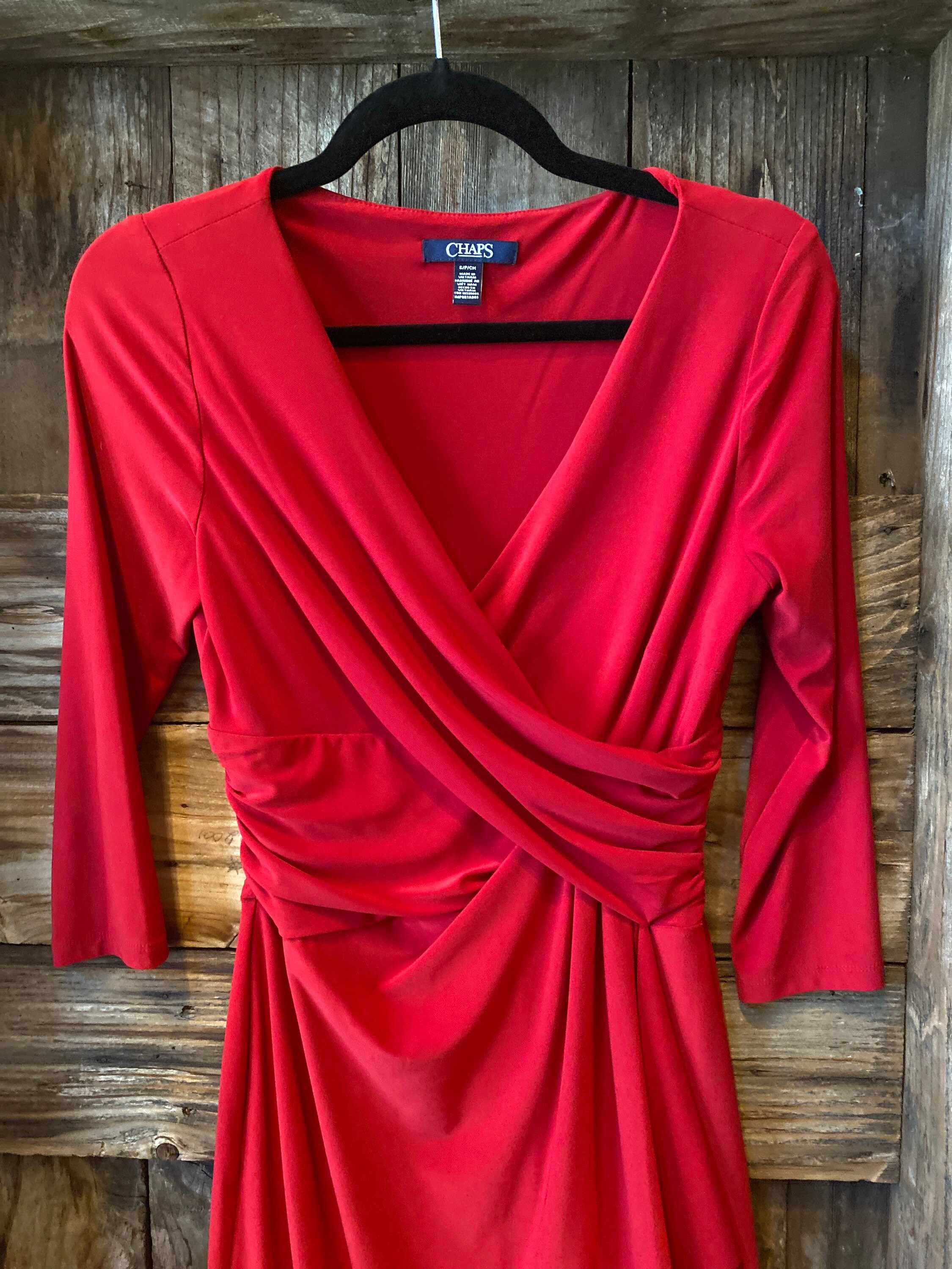 Chaps red clearance dress