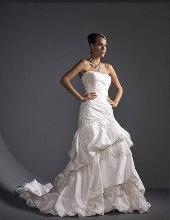 wedding dress with silver accents