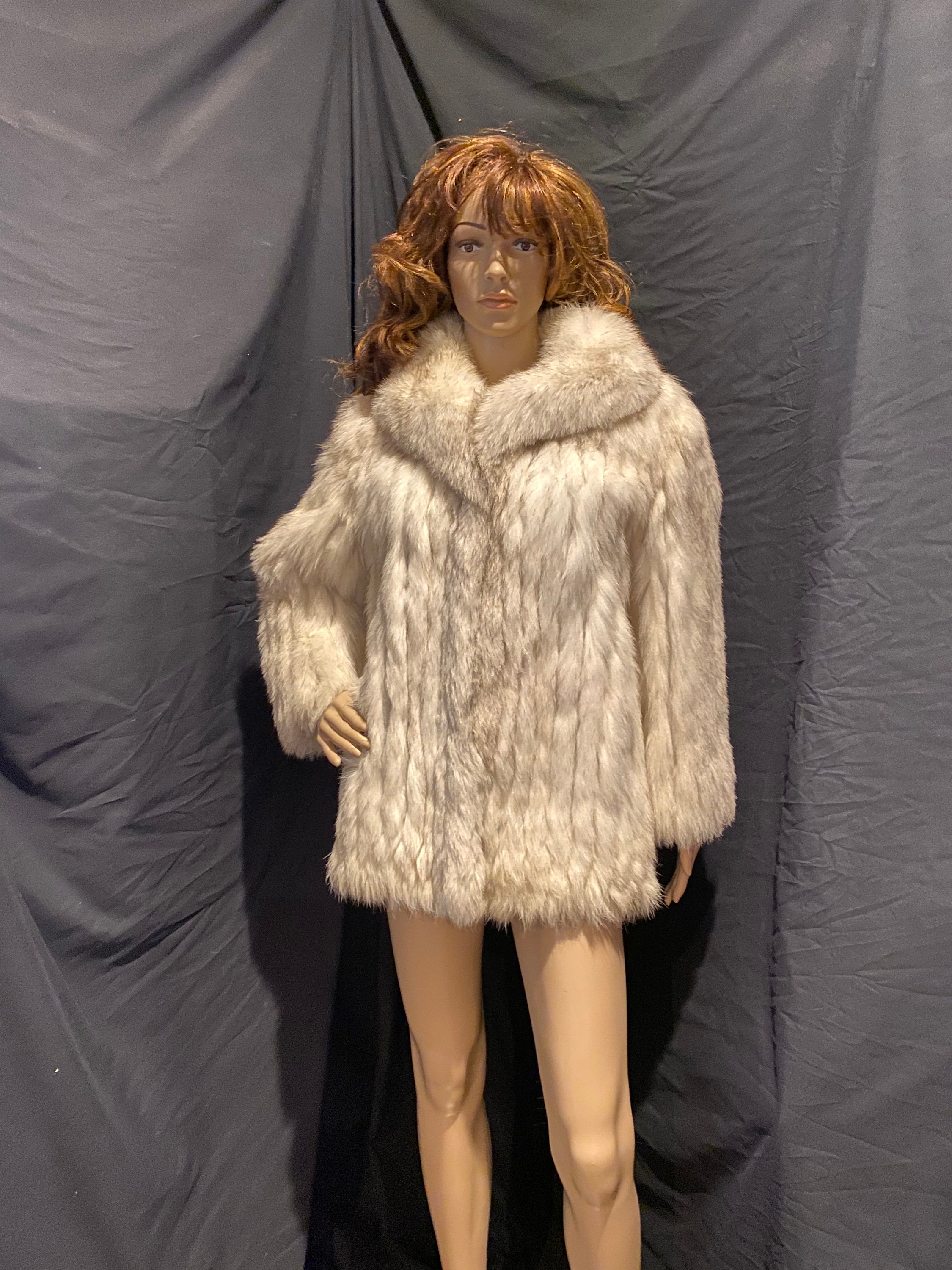 Saga Fox Fur Jacket With Leather Trim Beautiful Chic Saga Fur - Etsy