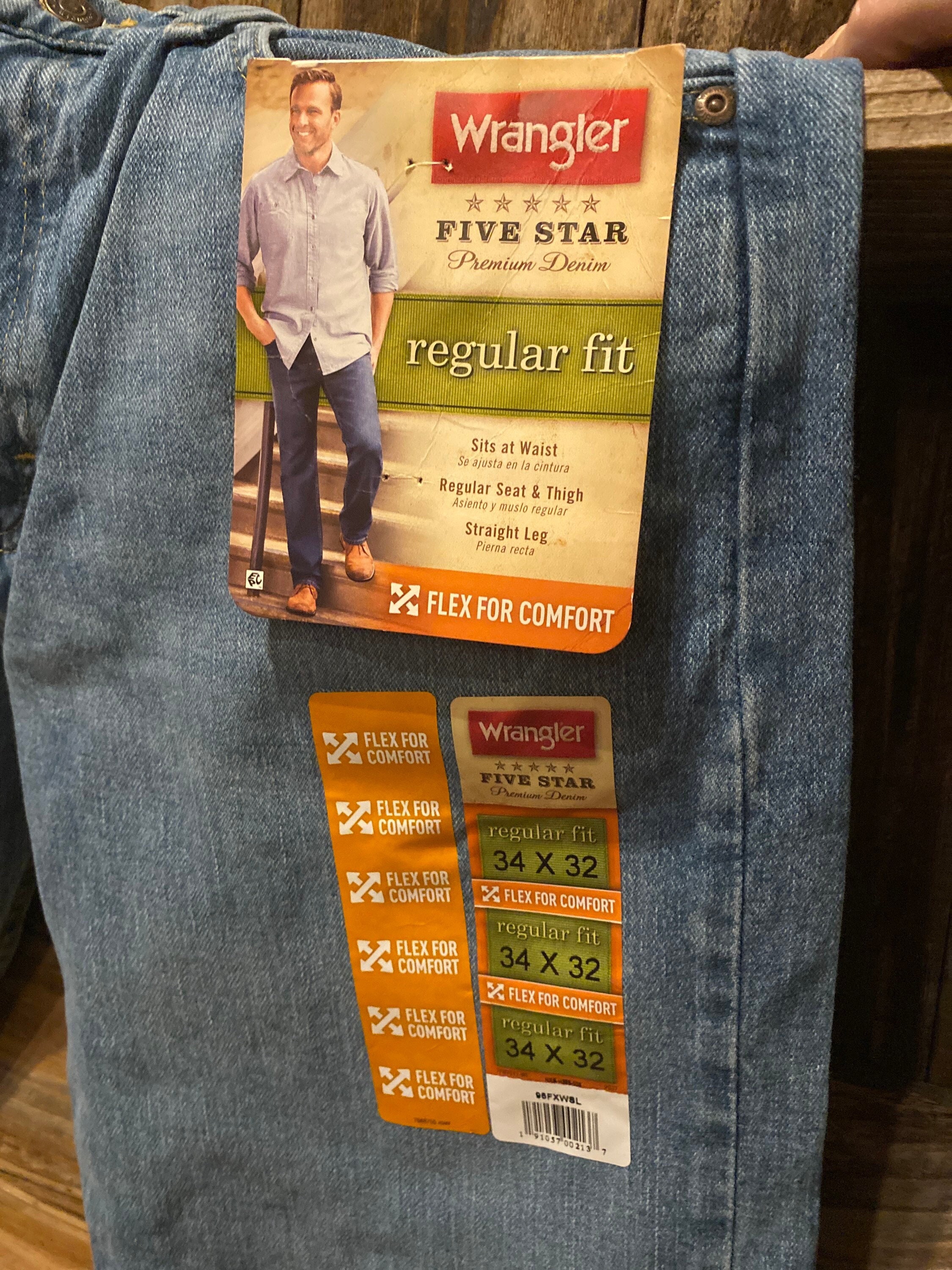NWT Wrangler Jeans 34x32 Regular Fit Flex Comfort Mens Blue Jeans, Great  Buy Great Gift Same Day Shipping -  India