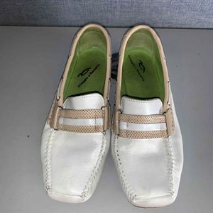 Maggie & Rosetto White and Tan With Lime Green Inside Lining, Size 7.5 ...
