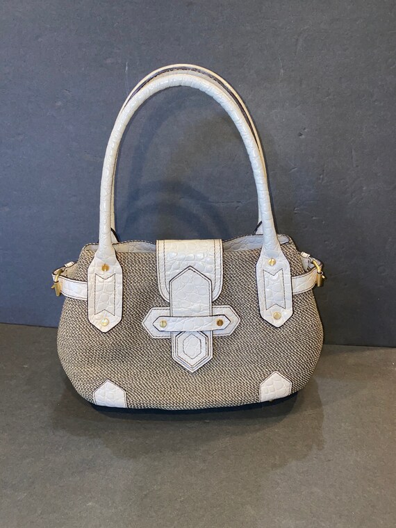 ERIC JAVITS PURSE, Off White & Brown Eric Javits … - image 1