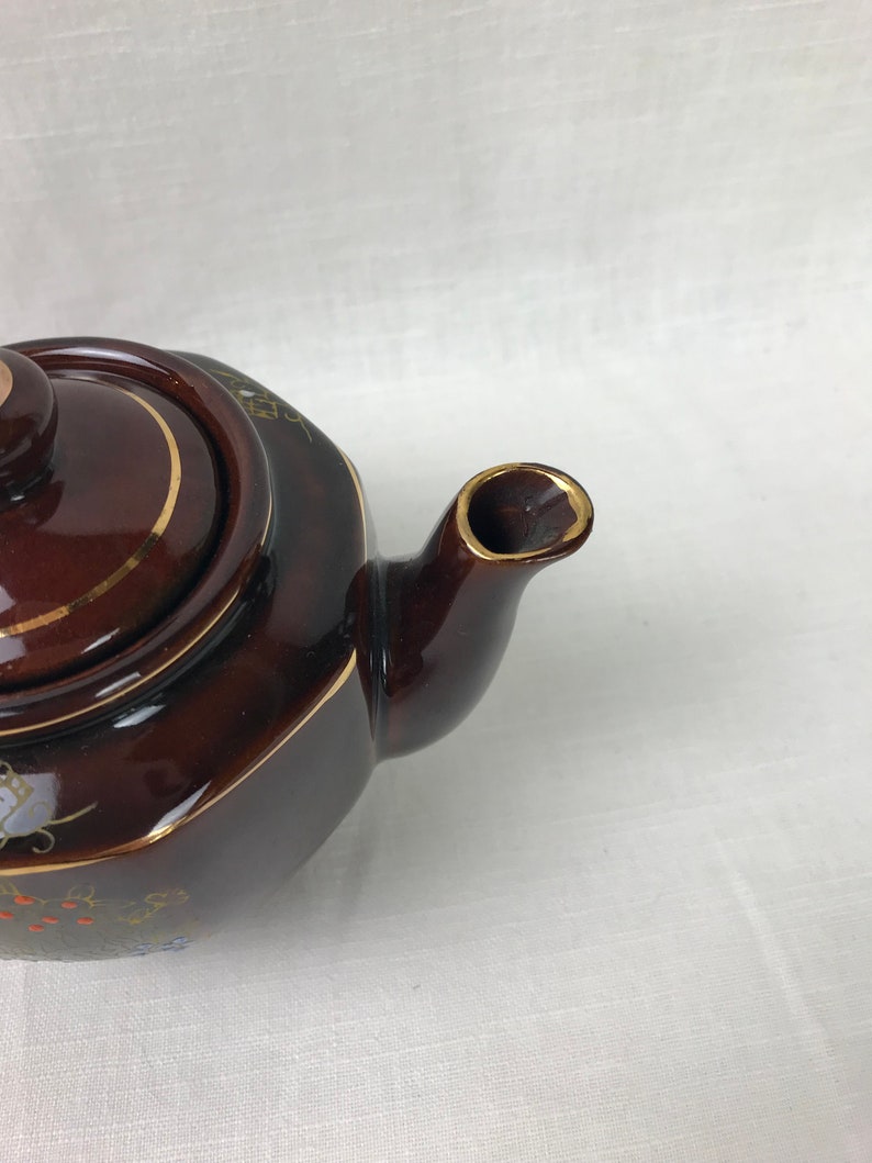 Vintage TeaPot Hand Painted With Gold Trim Japan After WWII Used for Saving Money Toward the War Effort Beautiful Piece Great History