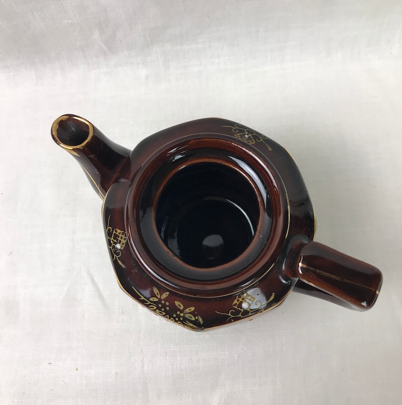 Vintage TeaPot Hand Painted With Gold Trim Japan After WWII Used for Saving Money Toward the War Effort Beautiful Piece Great History