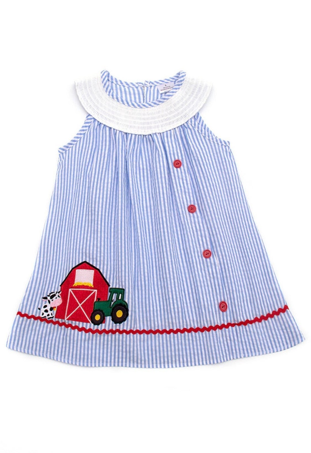 Smocked Mouse Red Seersucker Dress main image 0