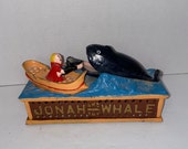 Vintage Cast Iron Jonah The Whale Bank, Vintage Mechanical Bank, Jonah and The Whale, Old Testament