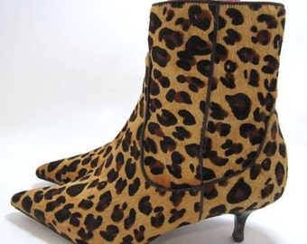 designer leopard booties