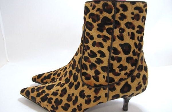 leather animal print boots