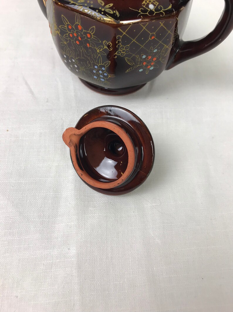 Vintage TeaPot Hand Painted With Gold Trim Japan After WWII Used for Saving Money Toward the War Effort Beautiful Piece Great History