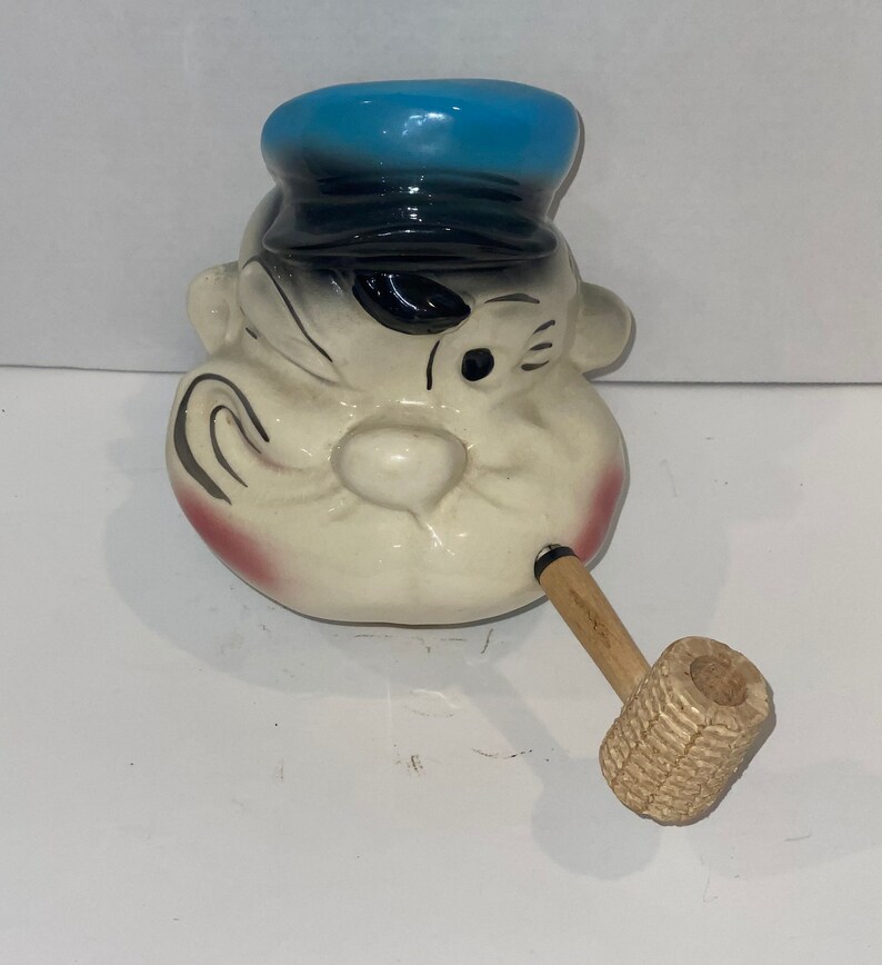 Great Gift For Collectors Valentines Popeye The Sailor Man Bank RARE Find Collectible Bank Antique Popeye 1950/'s American Bisque Bank