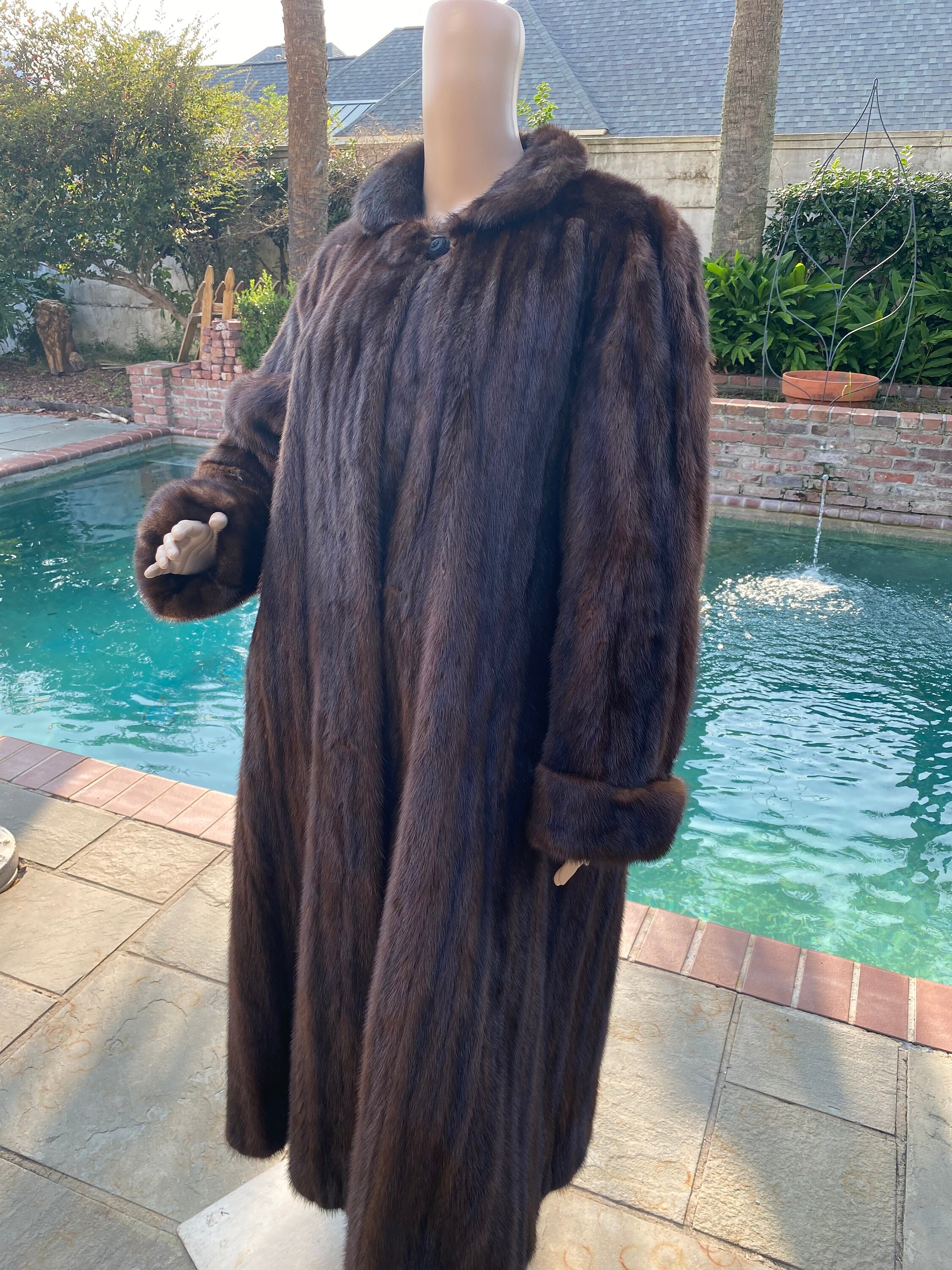 Vintage Mink Coat Full Length Coat Lined with Satin Inner Etsy