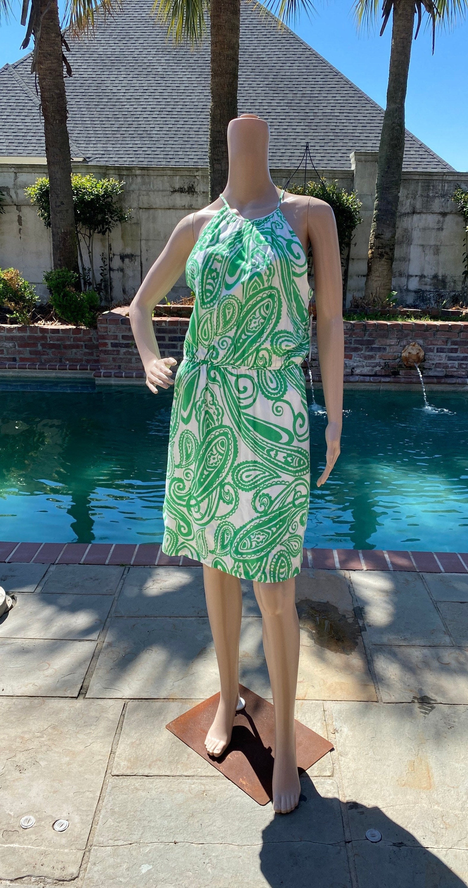 NWT Antonio Melani 10 Green \u0026 White 