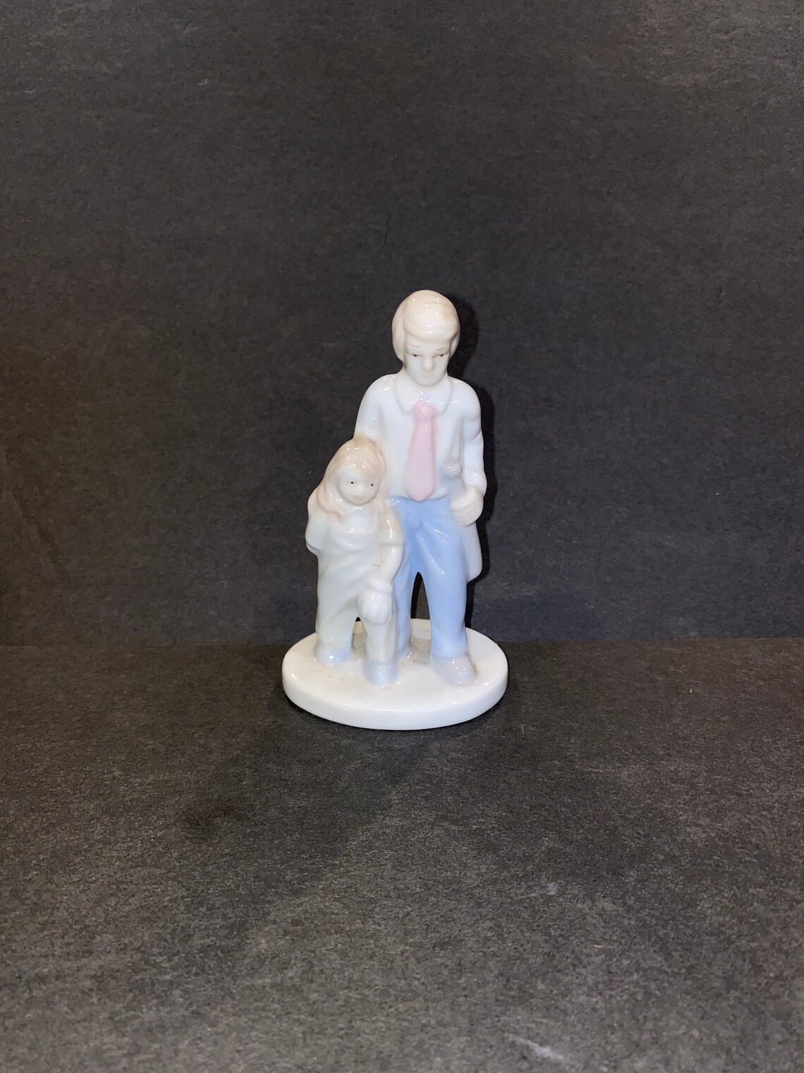 Porcelain Father Statue Adorable Daddy & Daughter Statue Etsy