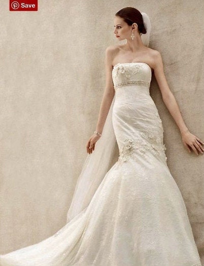 Oleg Cassini Ivory Lace Mermaid Wedding 