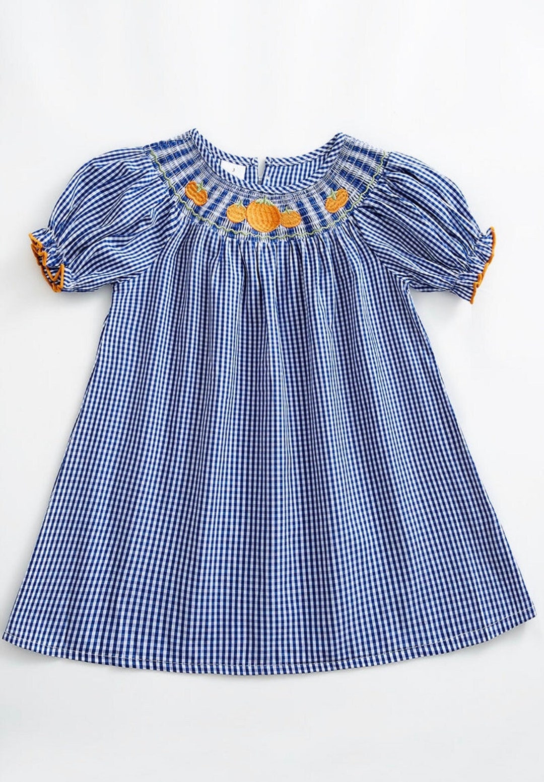 Dark Pumpkin Spice Plaid Smocked Mini Dress main image 1