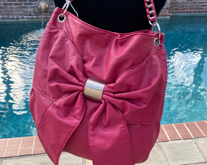 Large Pink Purse, Bueno Pink Purse With Large Bow, Beautiful Summer