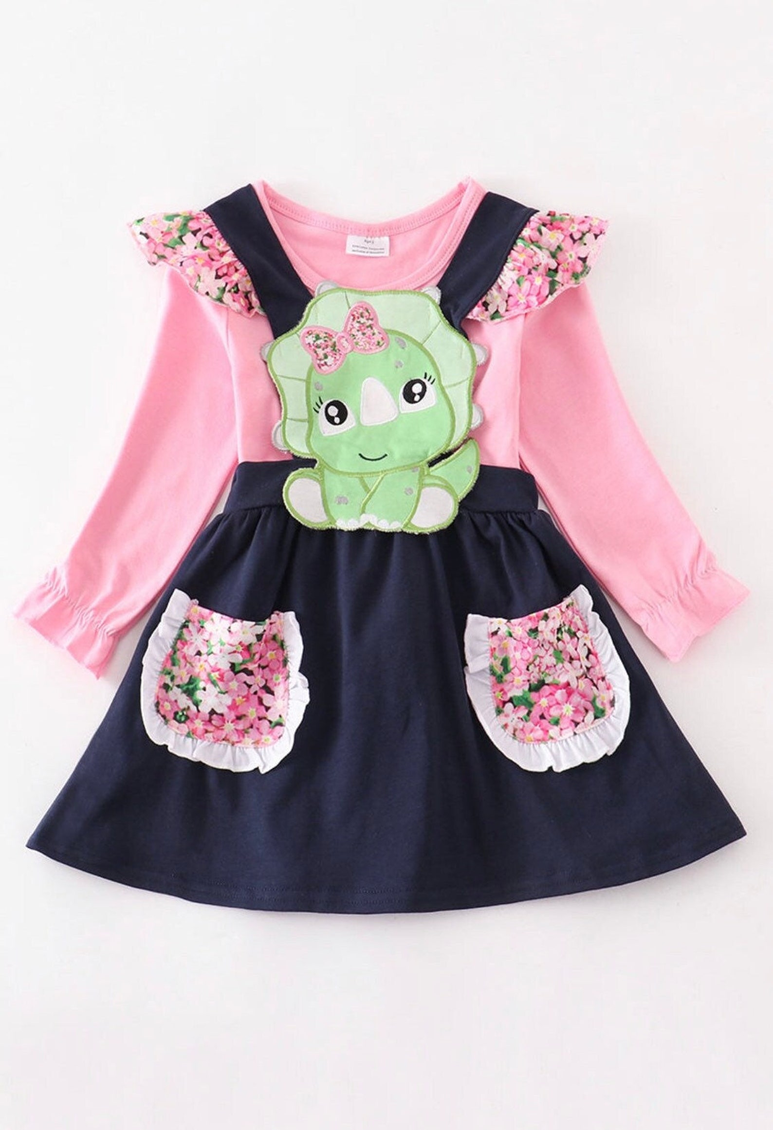 Toddler Girl Dinosaur Dress Set & Large Grosgrain Hairbow Etsy