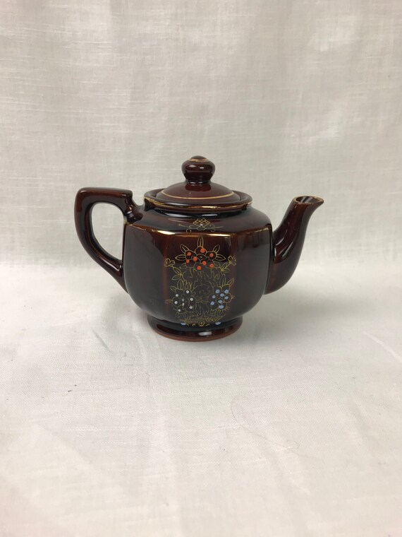 Vintage TeaPot Hand Painted With Gold Trim Japan After WWII Used for Saving Money Toward the War Effort Beautiful Piece Great History