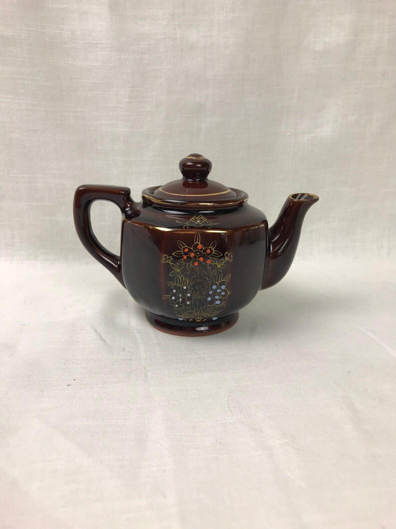Vintage TeaPot Hand Painted With Gold Trim Japan After WWII Used for Saving Money Toward the War Effort Beautiful Piece Great History