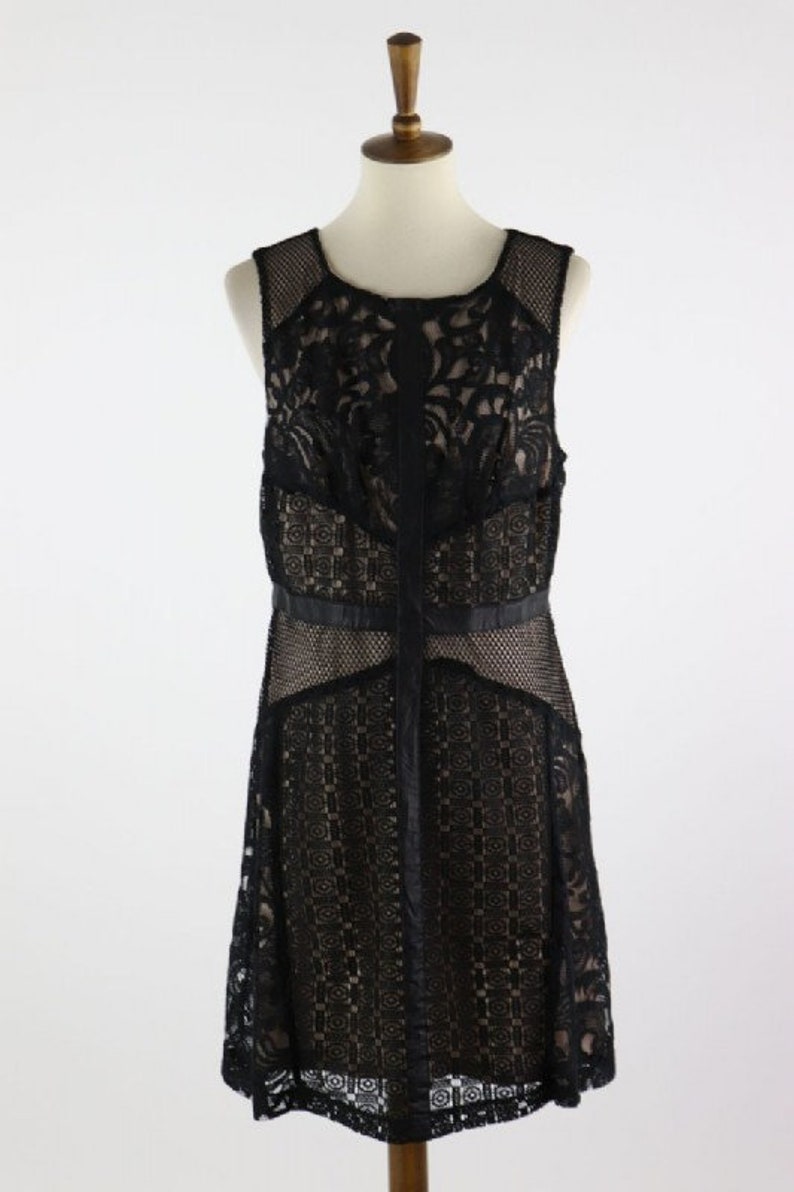 NEW Mossimo Black Lace Dress with Nude Lining Size Large