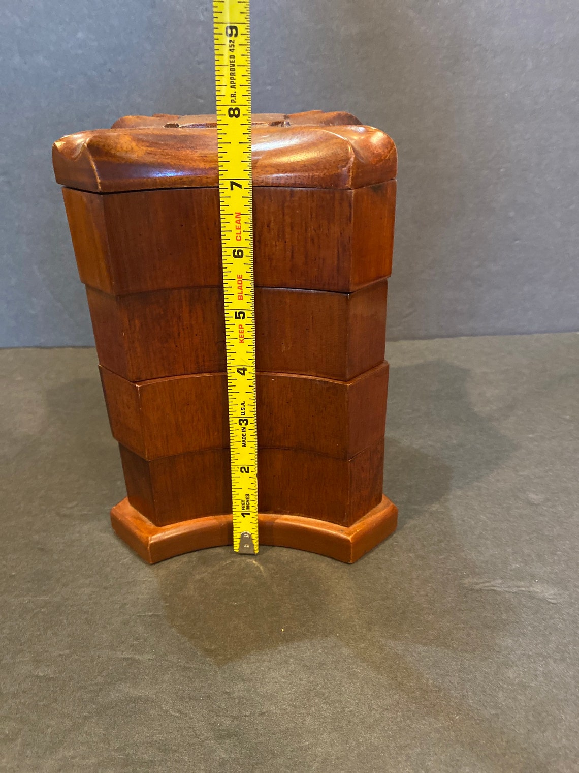 Vintage Bombay Jewelry Box Solid Wood Swivel Jewelry Box Etsy