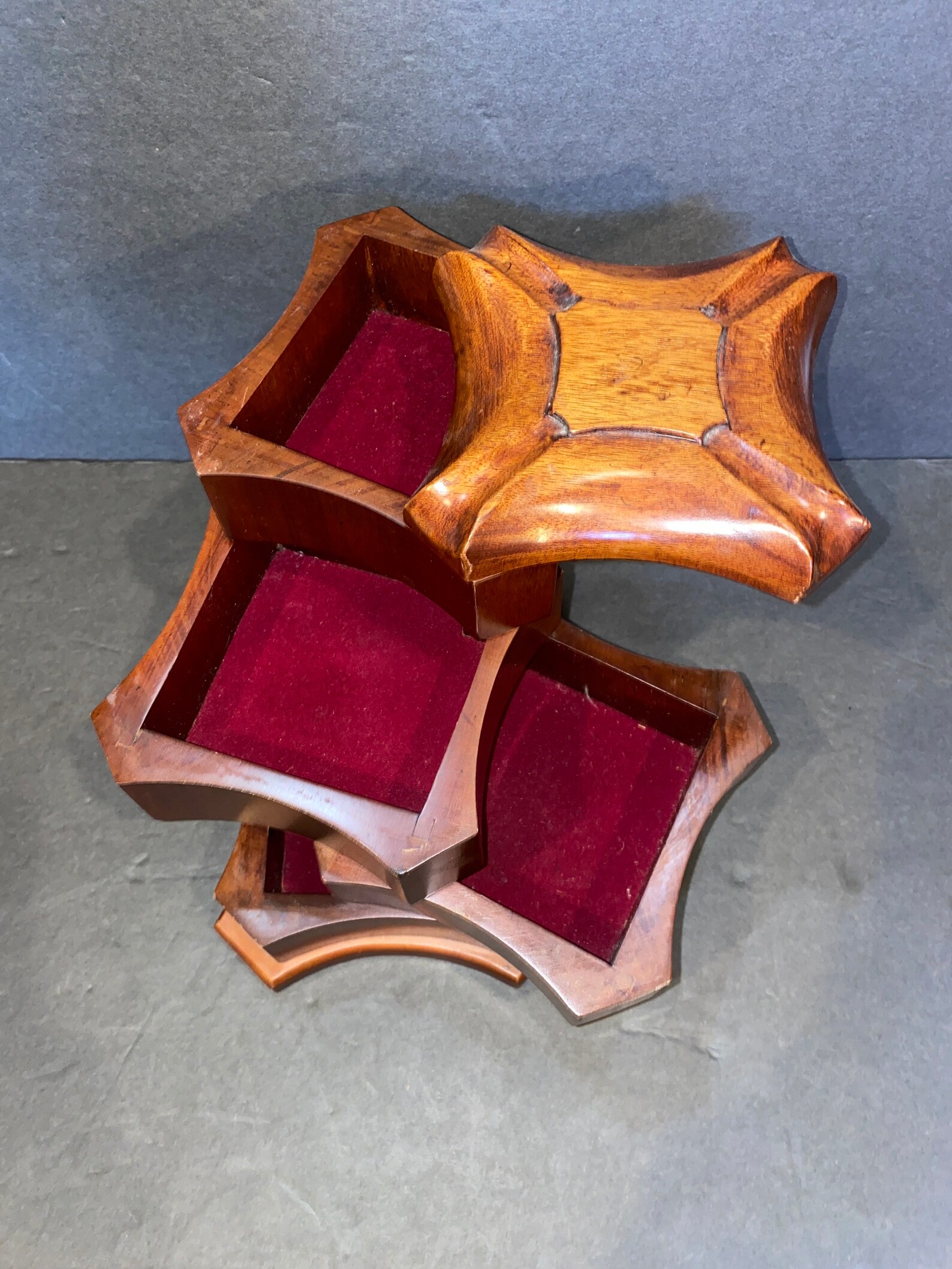 Vintage Bombay Jewelry Box Solid Wood Swivel Jewelry Box Etsy