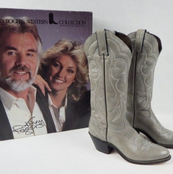 Kenny Rogers Western Boots, Women's Gray Leather C