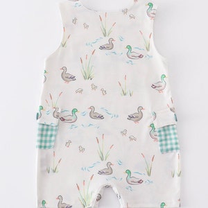 Baby Boy's Duck Print Jon Jon Romper With Side Pockets, All Season ...