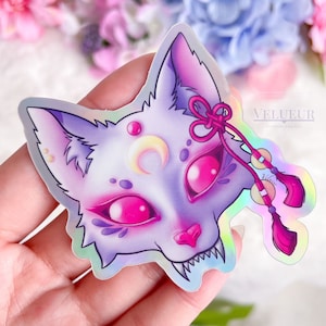 Kitsune Mask Vinyl Stickers || Hannya Mask Stickers || Pastel Japanese Style Mask Stickers