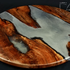 Bandeja giratoria de madera dura de 24" de arce y resina Lazy Susan