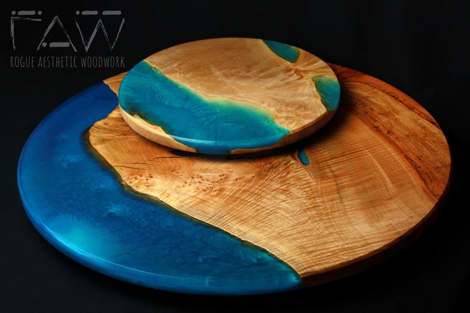COMMISSION a Lazy Susan Made to Order Wood and Resin Lazy Etsy