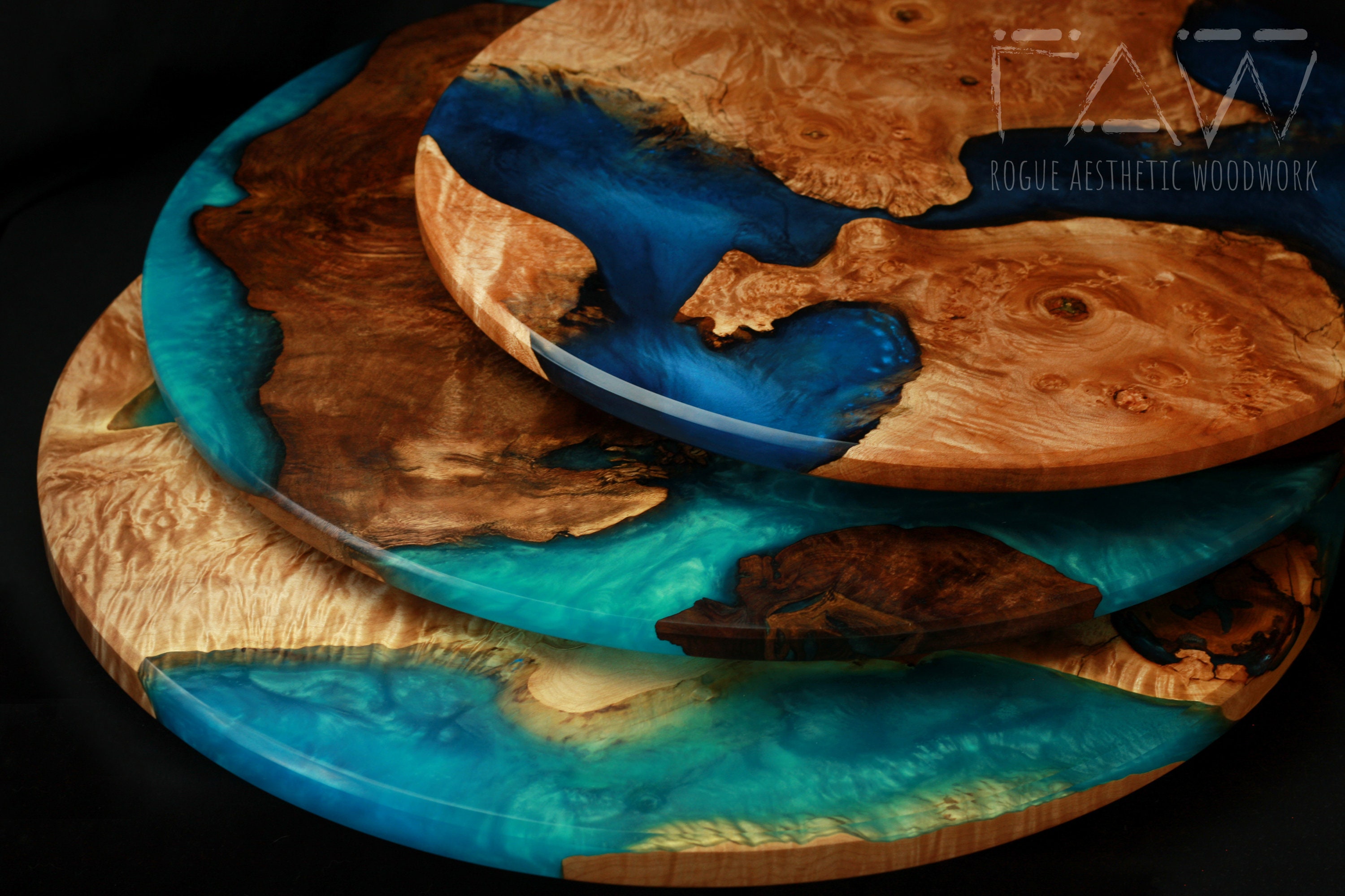 COMMISSION a Lazy Susan Made to Order Wood and Resin Lazy Etsy Australia