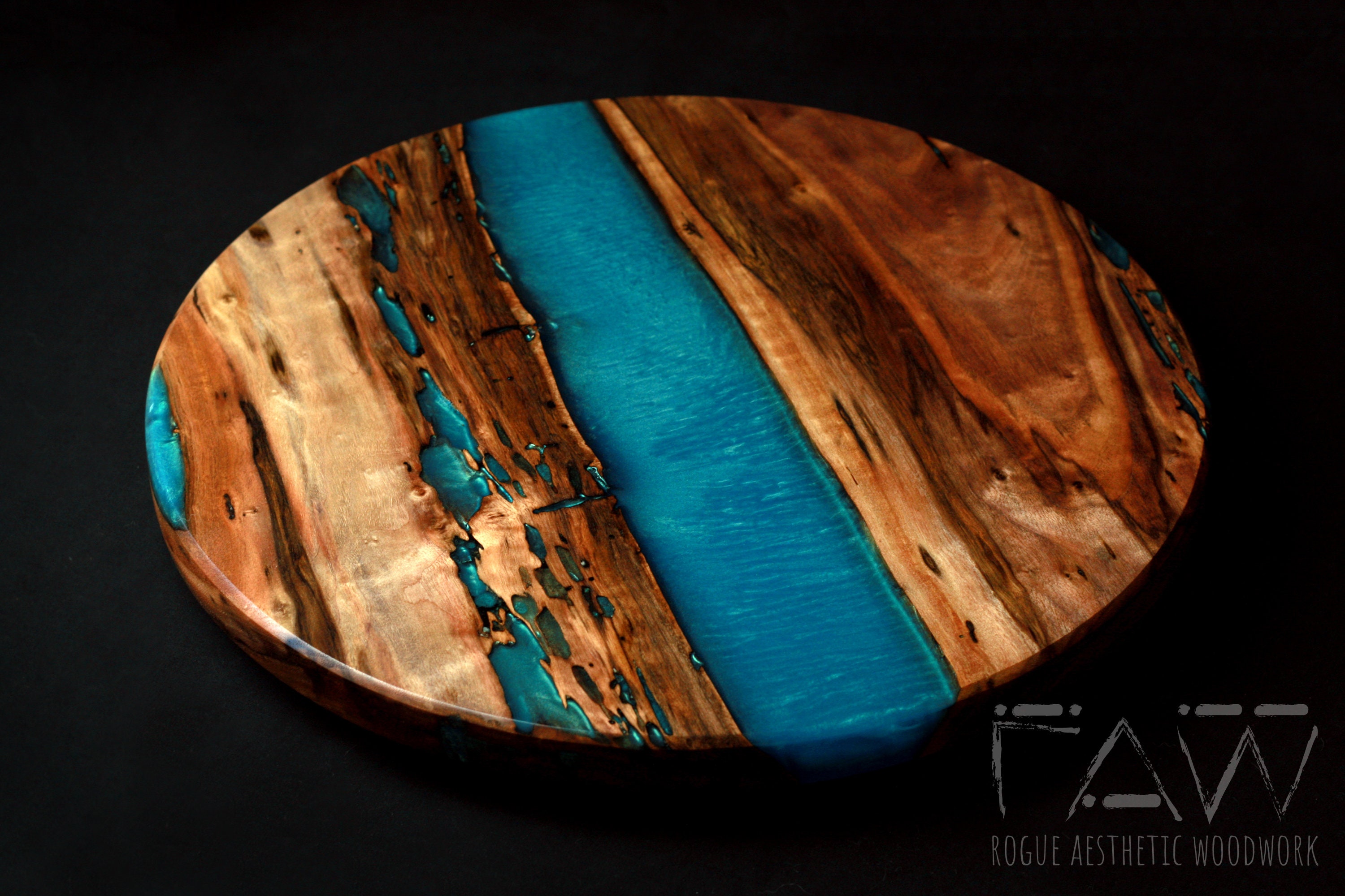 COMMISSION a Lazy Susan Made to Order Wood and Resin Lazy Etsy
