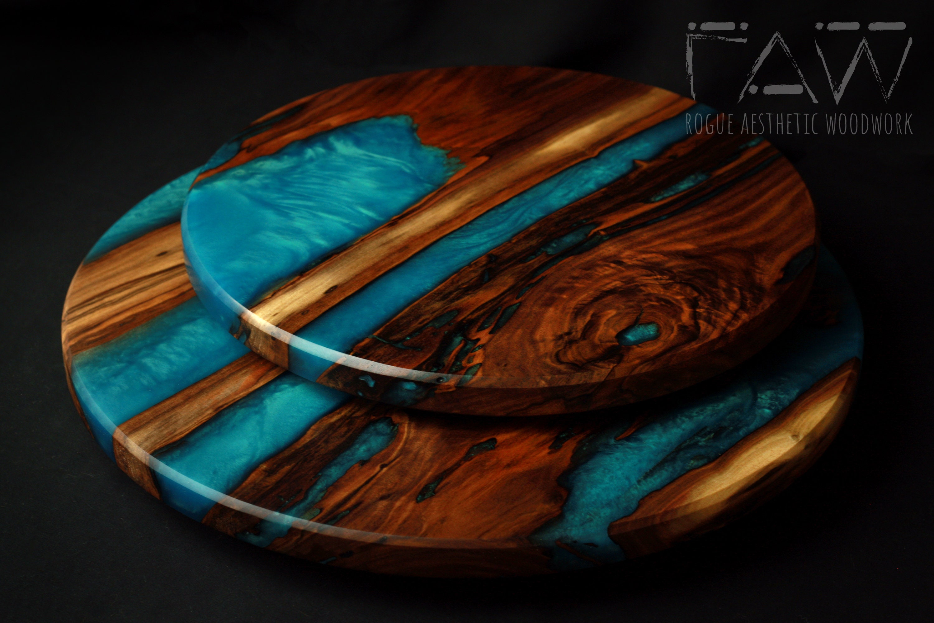 COMMISSION a Lazy Susan Made to Order Wood and Resin Lazy Etsy