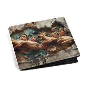 Cartera de grafiti urbano: piel sintética, organizador de tarjetas, compartimento para monedas, compartimento para identificación, idea de regalo artístico
