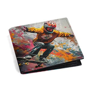Skateboard Geldbörse Graffiti Art - Münzfach - Kreditkartenhalter